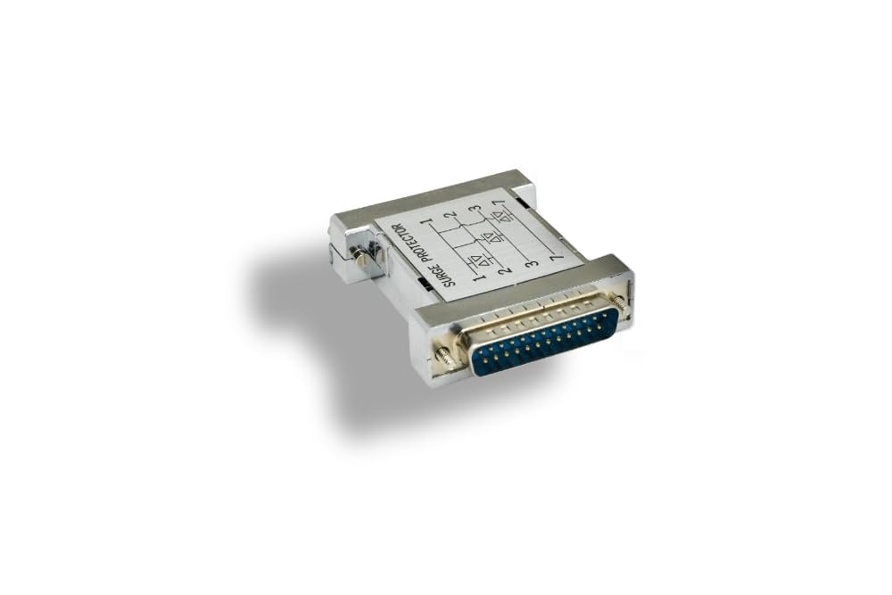 KENTEK DB25 25 Pin Molded 3MOV Surge Protector Serial Parallel Male to Female M/F RS232