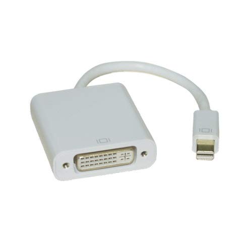Kentek Mini Display Port Male to DVI Digital DVI-D Female M/F Video Adapter Converter Cord Thunderbolt 1080p for PC Mac mini DP MDP White