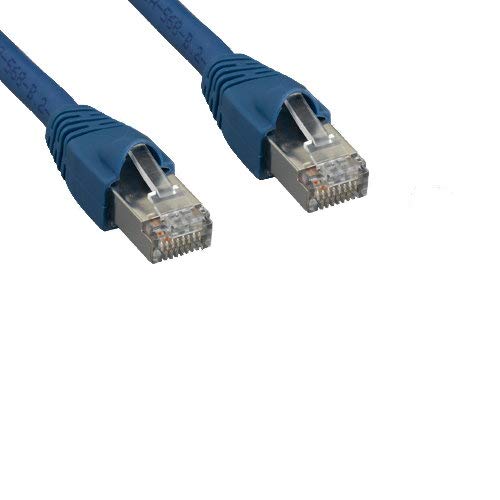 Kentek CAT6A STP Patch Cable 24 AWG 600 MHz 10G 10Gbps Category 6a Shielded Twisted Pair Snagless Molded Boot Ethernet RJ45 Network Internet Cord Blue