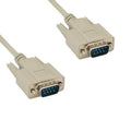 KENTEK DB9 9 Pin Serial RS-232 Cable Cord 28 AWG Male to Male M/M Molded Straight-Through D-Sub Port Beige for PC Mac Linux Data