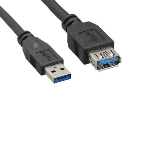 Kentek SpuerSpeed USB 3.0 Type A Male to Female M/F Extension Cable 28 AWG 5.0 Gbps Data Transfer Sync Charge Extender Cord Black