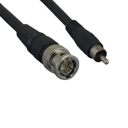 Kentek Premium BNC Male to RCA Male Composite Video Cable Cord Connector Male to Male M/M Black 75 Ohm Coaxial
