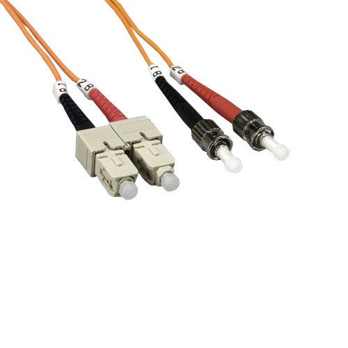 KENTEK Fiber Optic Cable SC to ST SC/ST OM1 Multi-Mode Duplex 62.5/125 Standard Zipcore Patch Cord