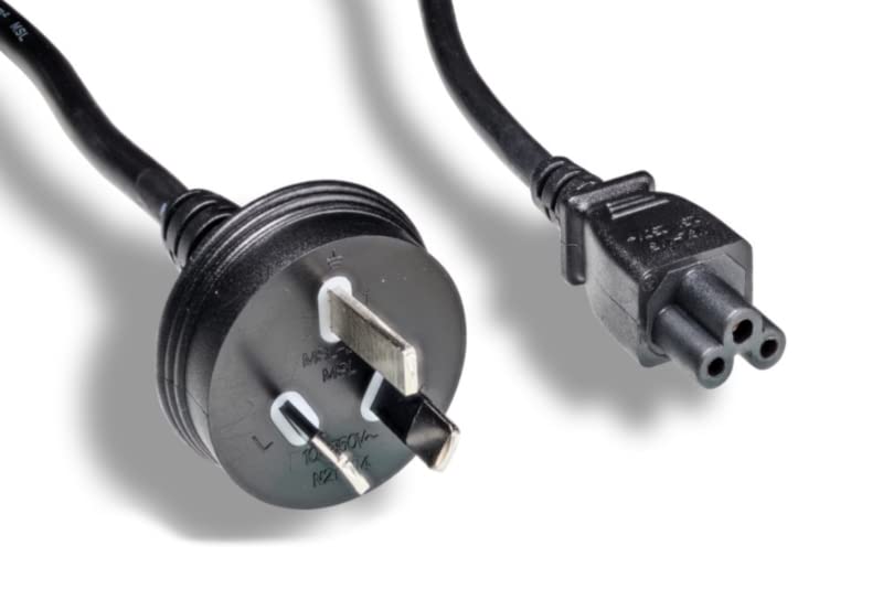 Kentek 6 Feet Ft 3 Prongs AC Power Cord IEC320 C5 to AU Australia AS/NZS 4417 3 prongs AC Outlet Cable 18 AWG
