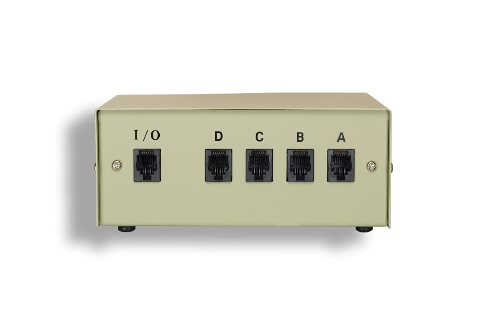Kentek RJ11 4 Way Manual Data Switch Box Telephone Jack 11 Pin Female I/O ABCD Port Active Phone Devices - Image 2