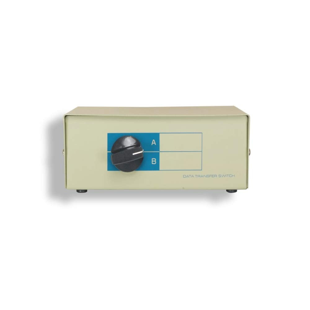 Kentek DB25 2 Way Manual Data Switch Box RS-232 Parallel Serial D-Sub 25 Pin Female I/O AB Port for PC MAC to Peripherals Devices Printer Modem