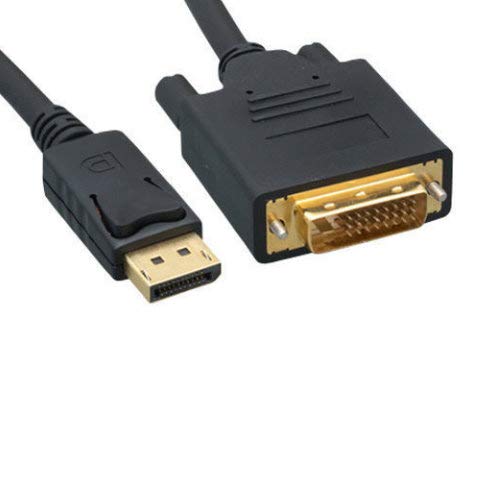 Kentek DisplayPort Display Port to DVI Digital DVI-D Male to Male M/M Cable Cord 28 AWG Black DP with Latche 1080P for PC Mac HDTV Monitor