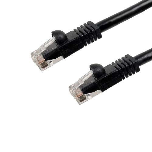 Kentek CAT6 UTP Patch Cable 24 AWG 550 MHz Category 6 Unshielded Twisted Pair Short Body Connector Snagless Molded Boot Ethernet RJ45 Network Internet Cord Black