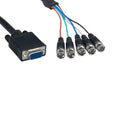 Kentek 1 Feet FT VGA HD15 Female to 5-BNC RGBHV Male F/M High Resolution Video Video Monitor Extension Cable Converter Adapter Black 24 AWG