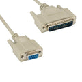 KENTEK DB9 Female to DB25 Male Null Modem Serial Printer Cable Adapter Cord 28 AWG F/M Molded D-SUB RS-232 Crossover 9 to 25 Pin for PC Mac Serial Device