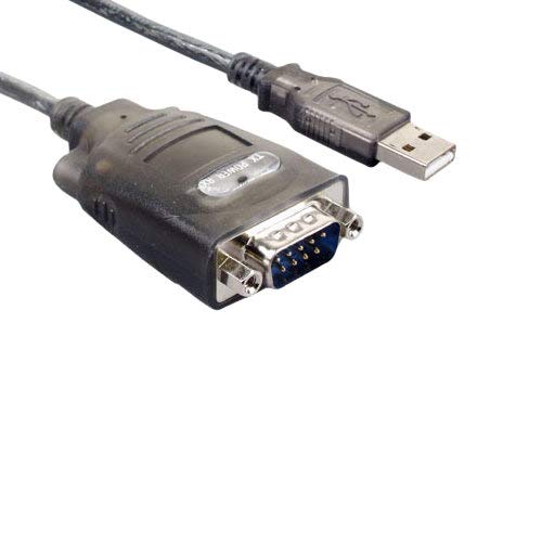 Kentek 3 Feet FT USB to DB9 Conveter Adapter Cable 2.0 Type A to Serial RS-232 Port 9 Pin Connection Cord Black for Windows Linux Cellphone Camera PDA Modem ISDN Terninal