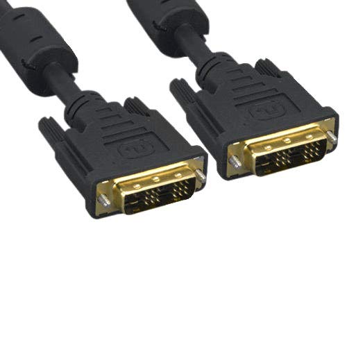 Kentek DVI Digital 18+1 pin Single Link DVI-D Male to Male 28 AWG Gold Plated with EMI Ferrite Filters Cable Cord Black Monitor HDTV PC MAC TV LCD