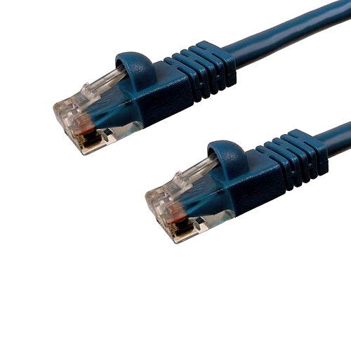 KENTEK CAT6 UTP Patch Cable 24 AWG 550 MHz Category 6 Unshielded Twisted Pair Short Body Connector Snagless Molded Boot Ethernet RJ45 Network Internet Cord Blue