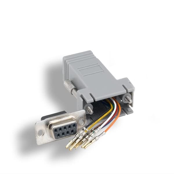 KENTEK D-Sub Modular Adapter DB9 Female to RJ45 RJ-45 Female F/F Serial Jack Plug Console Networking Ethernet Cat5E Cat6