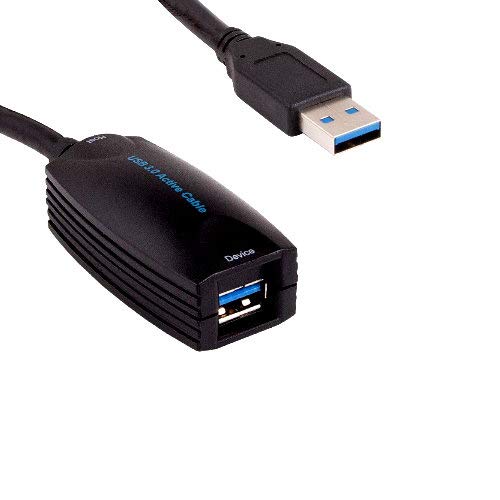 Kentek 16 Feet FT SuperSpeed USB 3.0 Active Extension Repeater Cable 28 AWG Type A Male to Female M/F 5 Gbps Data Transfer Adapter Extender Cord Black