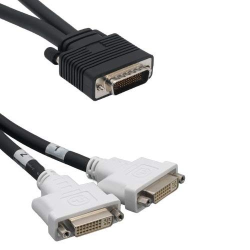 Kentek 8 inch DMS-59 DMS-60 Male to 2X DVI Integrated 24+5 pin Dual Link DVI-I Female Y Extension Cable Cord Dual Monitor Display PC MAC TV LCD on Matrox Qid nVidia Quadro PNY Quadro Graphics Card