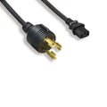 Kentek 14 AWG Power Cable Cord NEMA L6-30P to IEC-603203 C13 15A/300V SJT Black