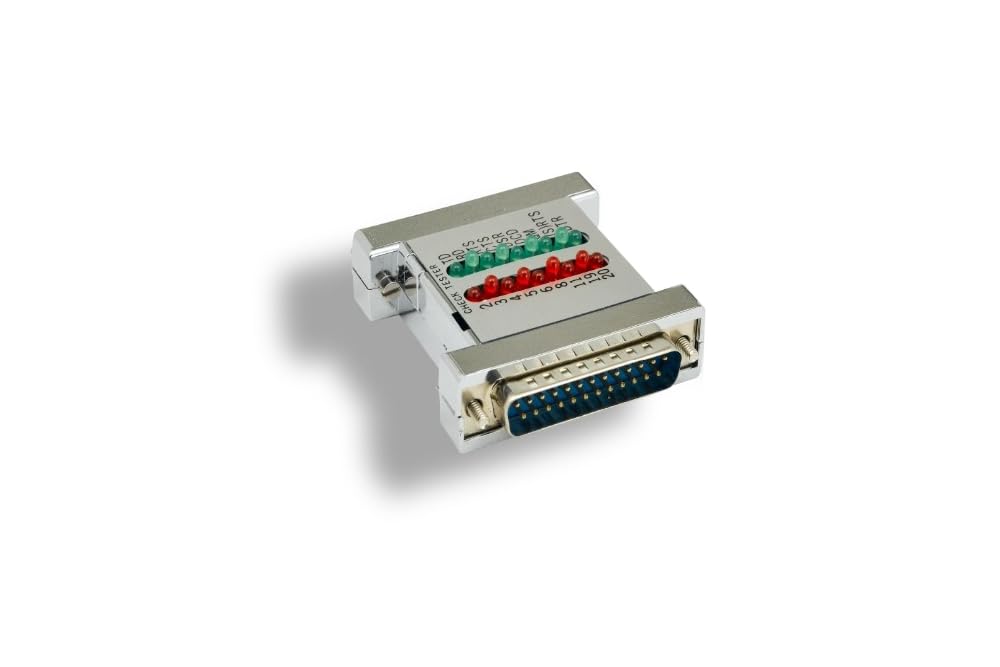 KENTEK DB25 25 Pin Molded Check Tester Adapter with LED Indicator Green/Red LED Male to Female M/F