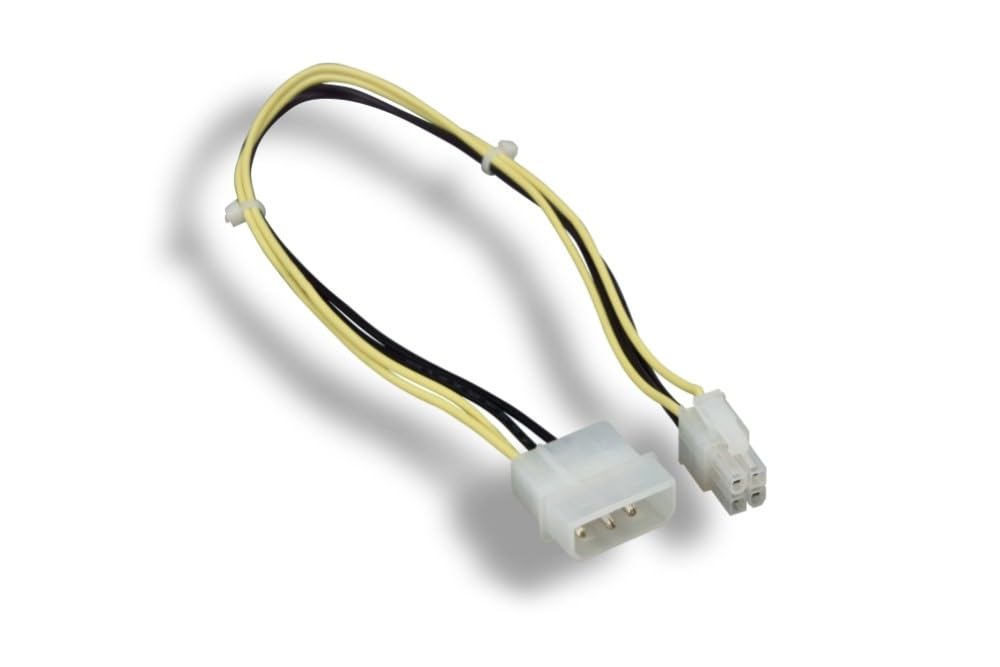 Kentek 15 Inch 15" 4 Pin Molex 5.25 to Pentium 4 ATX 12V Square 4 Pin Power Supply Motherboard Main Board Connector Male M/M Extension DC Internal Computer PC Power Cable Adapter Cord