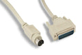 KENTEK 6 Feet FT Mini DIN8 to DB25 Modem Cable Cord 28 AWG Molded Serial RS-232 Mini DIN 8 to 25 Pin Male to Male M/M