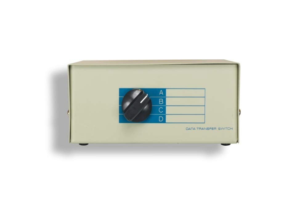 KENTEK VGA HD15 4 Way Manual Data Switch Box 15 Pin Female I/O ABCD Port for PC MAC to Video Display Monitors