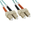 KENTEK Fiber Optic Cable SC to SC SC/SC 10GB OM3 2.0mm OD Multi-Mode Duplex 50/125 Aqua Fiber Patch Cord Ethernet