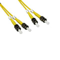 KENTEK Fiber Optic Cable ST to ST ST/ST Single-Mode Duplex 9/125 2.0mm OD Standard Zipcore Patch Cord