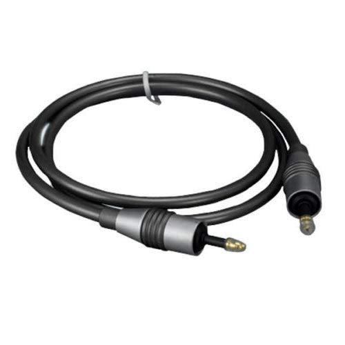 Kentek Mini Toslink 3.5mm Male to Male M/M Digital Optical Audio Assembled Cable Cord Sound System Stereo S/PDIF for Mac PC Grey Metallic Body