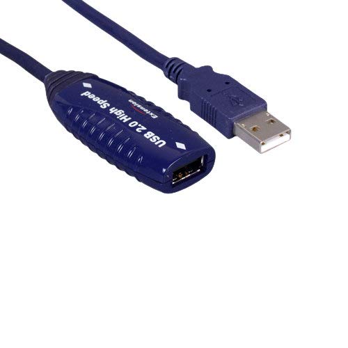 Kentek 16 Feet FT USB 2.0 Active Extension Cable 28 AWG Type A Male to Female M/F Repeater Adapter Extender Cord with NEC IC Chip UPD720114 Blue