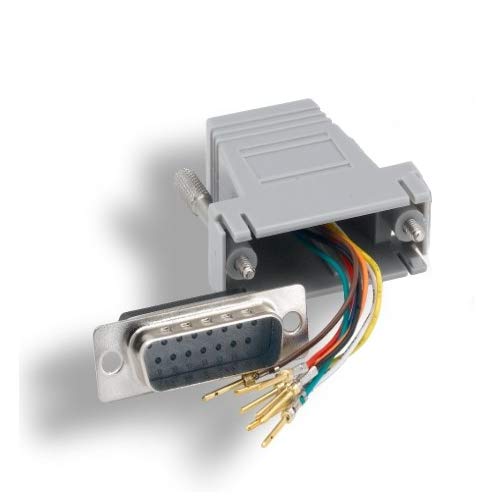 KENTEK D-Sub Modular Adapter DB15 Male to RJ45 RJ-45 Female M/F Serial Jack Plug Console Networking Ethernet Cat5E Cat6