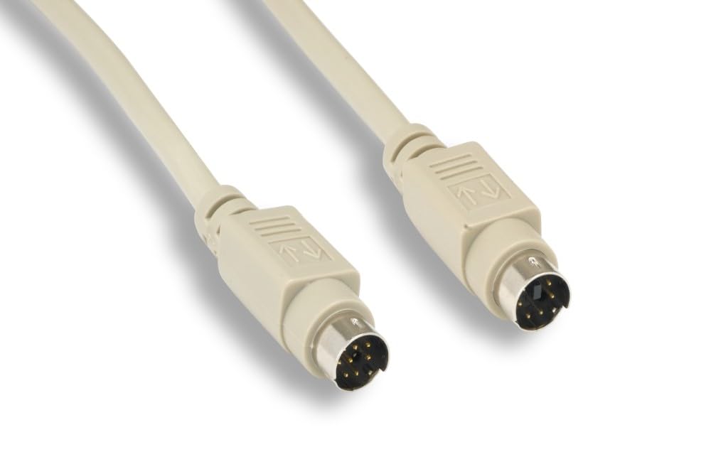 KENTEK Mini DIN8 Imagewriter II Printer Cable Cord 28 AWG Molded Serial RS-232 MDIN 8 Pin Male to Male M/M