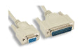 KENTEK DB9 Female to DB25 Male Serial RS-232 Cable Adapter Cord at Modem 28 AWG F/M Molded D-SUB 9 to 25 Pin for PC Mac Serial Device