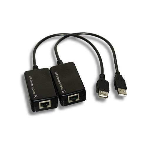 Kentek USB 1.1 Extension Adapter Cable Over CAT5/CAT-5E/RJ45 Cable Type A Male to Female Extender Cord Up to 200' Feet
