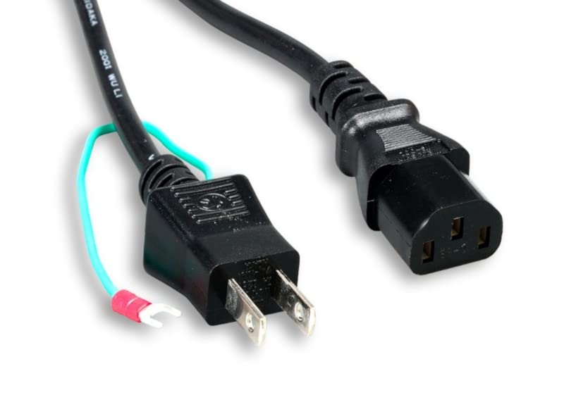 Kentek 6 Feet Ft US 3 Prongs AC Power Cord IEC320 C13 to JP Japan JIS8303 2 Prong AC Outlet Cable with Ground Pin 18 AWG Black International Travel