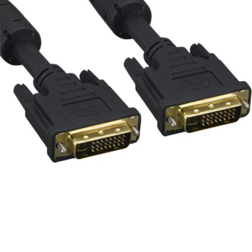 Kentek DVI Integrated 24+5 pin Dual Link DVI-I Digital and Analog Male to Male Gold Plated 28 AWG with EMI Ferrite Filters Cable Cord Black Monitor HDTV PC MAC TV LCD