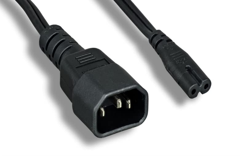 Kentek IEC-60320 C14 to C7 Power Cable 18 AWG SPT-2 Two Prong Non-Polarized for Travel, PDU, UPS