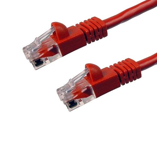 KENTEK CAT6 UTP Patch Cable 24 AWG 550 MHz Category 6 Unshielded Twisted Pair Short Body Connector Snagless Molded Boot Ethernet RJ45 Network Internet Cord Red
