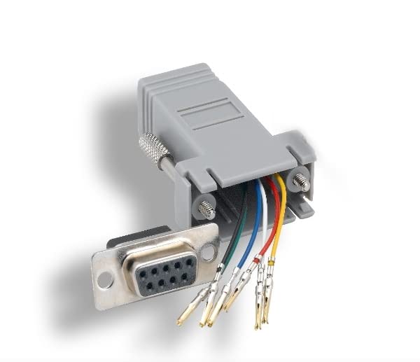KENTEK D-Sub Modular Adapter DB9 Female to RJ12 RJ-12 Female F/F Serial Jack Plug Phone Telecom PC