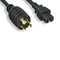 Kentek 14 AWG Power Cable Cord NEMA L6-20P to IEC-603203 C15 15A/250V SJT Locking Black
