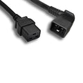 Kentek 12 AWG AC Power Cable Cord Left Angled C20 to C19 20A/250V SJT PDU/UPS Black