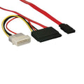 KENTEK 18 Inch in SATA Device Data Cable with Power Adapter 26 AWG 7 Pin-15 Pin to 7 Pin-4 Pin LP4 5.25" Molex Serial ATA Connector Internal for PC Mac HDD