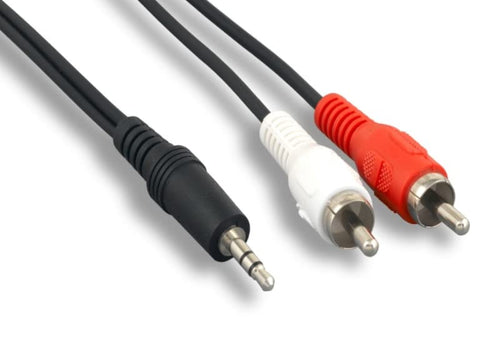 KENTEK 3.5mm AUX Auxiliary Male to RCA RW Red White Male M/M Cable Cord Stereo Audio for PC Mac Audio Device MP3 Car Monitor