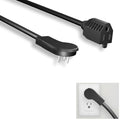 Kentek 16 AWG Low Profile Angled Power Extension Cable Cord NEMA 5-15P/R 13A/125V Black