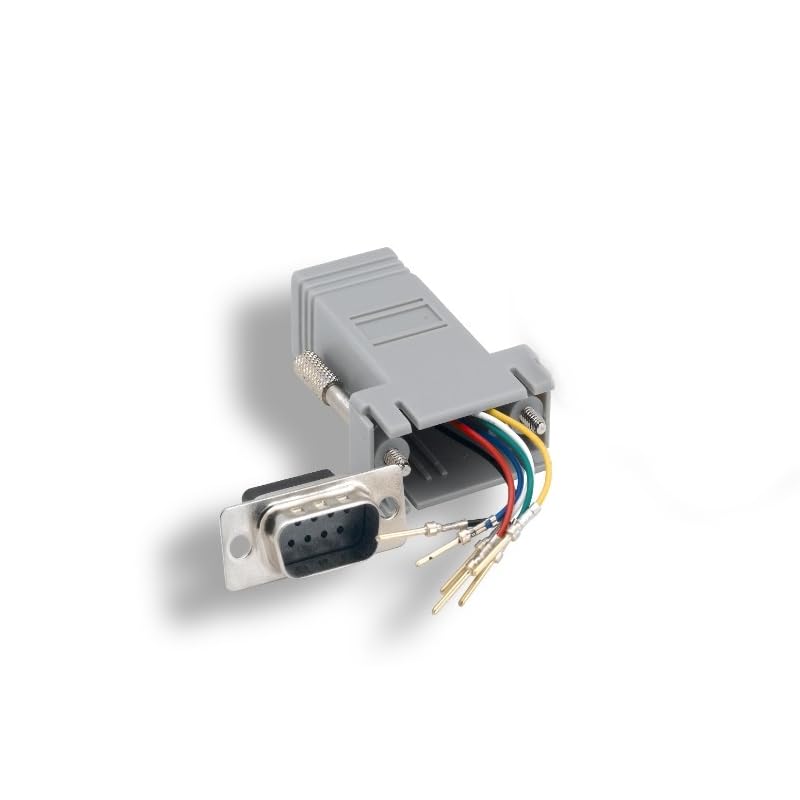 KENTEK D-Sub Modular Adapter DB9 Male to RJ12 RJ-12 Female M/F Serial Jack Plug Phone Telecom PC