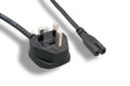 Kentek 6 Feet Ft US 2 Prongs AC Power Cord IEC320 C7 to UK England BS1363 3 prongs AC Outlet Cable 18 AWG Black for Laptop Notebook International Travel