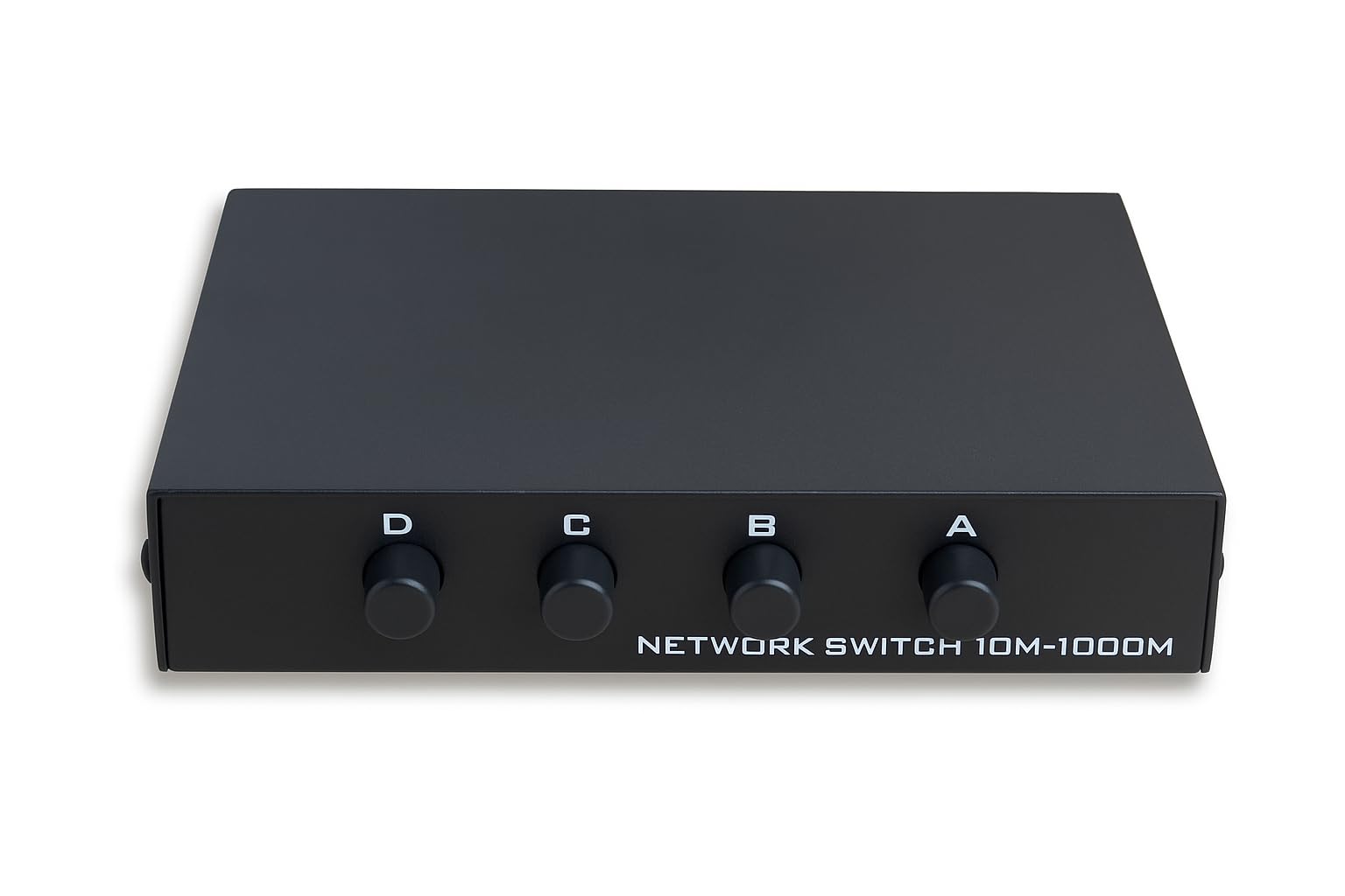 Kentek RJ45 4 Way Manual Data Switch Box Push Button Style Network I/O ABCD Female Port Phone Internet CAT5 CAT6 Devices