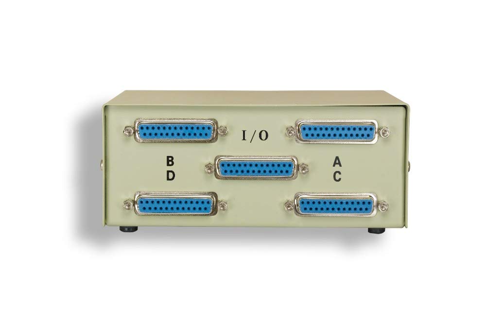 KENTEK DB25 4 Way Manual Data Switch Box RS-232 Parallel Serial D-Sub 25 Pin Female I/O ABCD Port for PC MAC to Peripherals Devices Printer Modem - Image 2