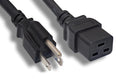 Kentek US AC Power Cord 3 Prong NEMA 5-15P to IEC320 C19 14 AWG 15A Heavy Duty Black for Servers/Routers/Network Switches/Blade Server Enclosures