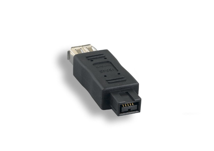 Kentek 9 Pin Male 6 Pin Female IEEE-1394A 1394b IEEE1394 Firewire iLINK DV Adapter Converter Coupler M/F 800/400 Mbps for PC MAC Black
