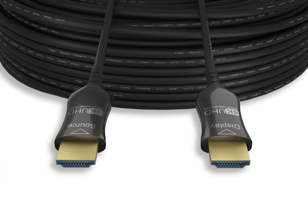 Kentek 4K HDMI 2.0 Plenum-Rated (CMP) Hybrid Active Optical Fiber Cable ��� HDMI Male to Male